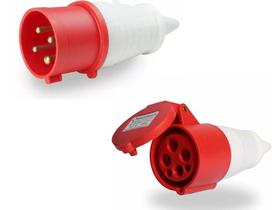 Kit Tomada Industrial Acoplador e Plugue Macho 16A 380v 6H