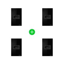 Kit Tomada Inteligente ETS 1001 Preto Intelbras - 4 unidades