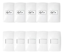 Kit Tomada Interruptor Simples 10 Peças 10a Linha Home 4x2 Blux Kit Tomada Interruptor Simples 10 Peças 10a Linha Home 4x2 Blux