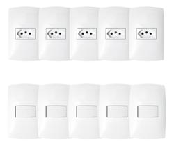 Kit Tomada Interruptor Simples 20 Peças 10a Linha Home 4x2 Blux Kit Tomada Interruptor Simples 20 Peças 10a Linha Home 4x2 Blux