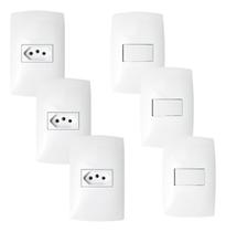 Kit Tomada Interruptor Simples 6 Peças 10a Linha Home 4x2 Blux