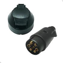 Kit Tomada Plug Engate Reboque Macho E Fêmea Preta Todos Carros