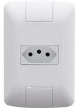 Kit Tomada Simples 20a Com Placa Linha Aria Tramontina Branco Kit Tomada Simples 20a Com Placa Linha Aria Tramontina Branco