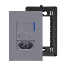 Kit Tomada Simples com Variador LED e Interruptor com Led Placa 4x2 Legrand