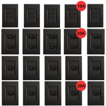 Kit Tomada Simples Dupla Interruptor Grafite Tramontina Liz 20 Unidades Kit Tomada Simples Dupla Interruptor Grafite Tramontina Liz 20 Unidades