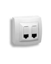 Kit Tomada Sobrepor Dupla Rj45 Branca 8 Fios Sistema X Pial Kit Tomada Sobrepor Dupla Rj45 Branca 8 Fios Sistema X Pial
