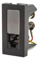 Kit tomada telefone rj11 4 fios + suporte para movel 1 posto preta pial preta Kit tomada telefone rj11 4 fios + suporte para movel 1 posto preta pial preta