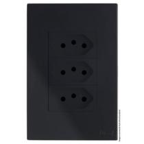 Kit Tomada Tripla 10A 4X2 Brs12190-8Bk Kit Tomada Tripla 10A 4X2 Brs12190-8Bk