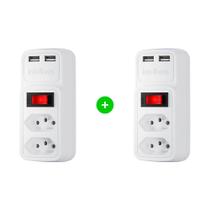 Kit Tomada USB Intelbras EAC 202 Branco - 2 unidades