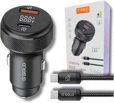 Kit Tomada Veicular Usb Carregador Turbo Carro Plug Acendedor 60w Tipo C Android Ios Portátil