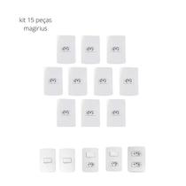 Kit Tomadas E Interruptores 15 Peças 2x4 Branco - Margirius