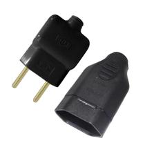 Kit Tomadas Pino Prensa Macho e Fêmea 10a Preto Ilumi