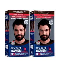 Kit Tonalizante Biocolor Homem Castanho Escuro - 2 Unidades