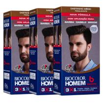 Kit Tonalizante Biocolor Homem Castanho Médio - 3 Unidades Kit Tonalizante Biocolor Homem Castanho Médio - 3 Unidades