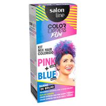 Kit Tonalizante Color Express Fun Mix Hair Salon Line Pink Show 100ml + Blue Rock 100ml