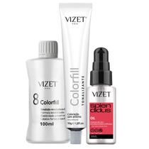 Kit Tonalizante + Emulsão Profissional + Óleo Cabelos Sensibilizados Vizet