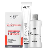 Kit Tonalizante + Emulsão Profissional + Regenerador Intensive Vizet Kit Tonalizante + Emulsão Profissional + Regenerador Intensive Vizet