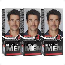 Kit tonalizante keraton men castanho escuro kert c/3 Kit tonalizante keraton men castanho escuro kert c/3