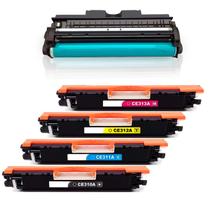 Kit Toner Compatível e Fotocondutor com CE310A CE311A CE312A CE313A CE314A 126A CP1025 CP1025NW CP1020