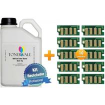 Kit Toner Refil + 10 Chip Toner TankFull Para Xerox Phaser 6000 WC 6015 6010 - 106R01634 Black de 1Kg