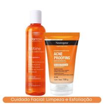 Kit Tônico Adstringente Actine + Esfoliante Acne Proofing Neutrogena Pele Oleosa - Actine/Neutrogena