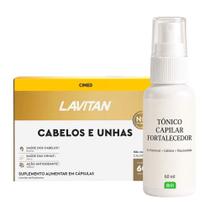 KIT Tônico Capilar Fortalecedor 60ml + Lavitan Cabelos e Unhas 60 Cápsulas