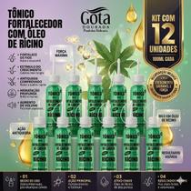 Kit Tonico Capilar Gota Dourada 12un Rícino 100ml Fortalece Kit Tonico Capilar Gota Dourada 12un Rícino 100ml Fortalece