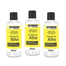 Kit Tônico Extrato de Alho Fortalecimento Capilar 3x 60ml