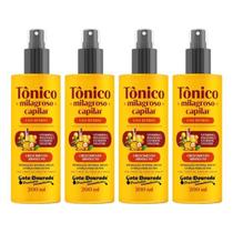 Kit Tônico Milagroso Gota Dourada 200ml 4un Fortalece Raiz
