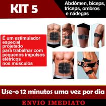 Kit Tonificador Muscular Elétrico 5 Em 1 Abdômen Bíceps Tríceps Ombros Nádegas Masculino e Feminino