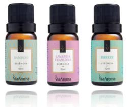 Kit Top 3 Essências Aromatizantes Para Difusores Via Aroma Kit Top 3 Essências Aromatizantes Para Difusores Via Aroma