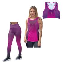 Kit Top Academia Cropped Roupa De Academia Confortável Elegância No Treino Ginástica Corrida