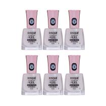 Kit Top Coat Fixador Efeito Cristal Risqué Diamond Gel 9,5ml - 6 UN