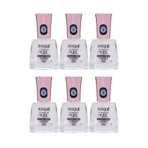 Kit Top Coat Fixador Efeito Paetê Risqué Diamond Gel 9,5ml - 6 UN
