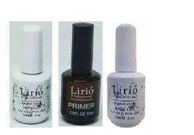 Kit Top Coat Lirió + Base Lirió+ Primer Lirió Perfeitas Unha