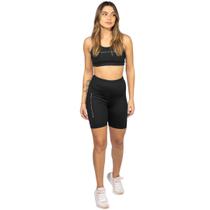 Kit Top Feminino + Bermuda Academia com Elastano Zero Transparencia Fitness Treino Conjunto Presente Mulher Original Gorilla