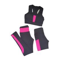 Kit Top legging Short Academia Fitness