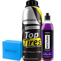 Kit Top tires AutoLimpe Restaurax Vonixx Abrilhantador de Pneus Restaurador de Plasticos