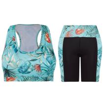 Kit Top Trifil Com Bermuda Legging Sport Estampado Trifil