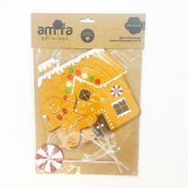 Kit Topo de Bolo Casa de Biscoito de Natal - 18cm - 3 unidades - Amora - Rizzo Kit Topo de Bolo Casa de Biscoito de Natal - 18cm - 3 unidades - Amora - Rizzo