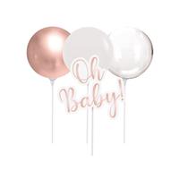 Kit Topo de Bolo com Balão - Festa OH Baby Girl - 01 unidade - Cromus - Rizzo