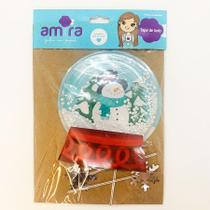 Kit Topo de Bolo Globo Boneco de Neve - 18cm - 3 unidades - Amora - Rizzo