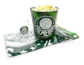 Kit Torcedor 3x1 Pipoca Bandeira Copo Palmeiras SP - AllMix Kit Torcedor 3x1 Pipoca Bandeira Copo Palmeiras SP - AllMix