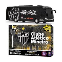 Kit Torcedor Atlético Mineiro Jogo Quebra Cabeça Ônibus Miniatura