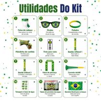 Kit Torcedor Brasil 12 Itens Completo Copa Do Mundo 2026