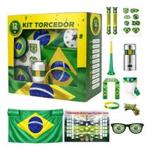 Kit Torcedor Brasil Acessórios Copa Do Mundo 12 Itens Kit Torcedor Brasil Acessórios Copa Do Mundo 12 Itens