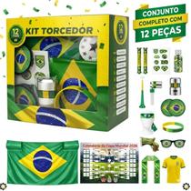Kit Torcedor Brasil Copa do Mundo 2026 Completo Com Bandeira E Corneta