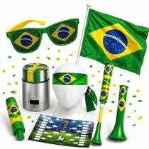Kit Torcedor Brasil Copa Do Mundo Completo Bandeira Kit Torcedor Brasil Copa Do Mundo Completo Bandeira