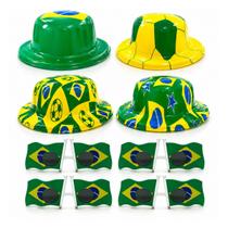 Kit Torcedor Chapéu e Óculos de Plástico do Brasil Sortido