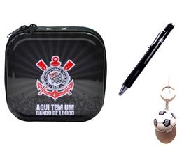 Kit Torcedor do Corinthians 01 porta Cd/dvd 01 caneta 01chaveiro bola
